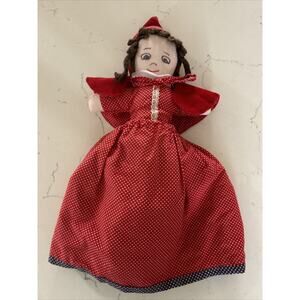Vtg. Topsy Turvy 3-in-1 Little Red Riding Hood Grandma Big Bad Wolf Rag Doll 16”